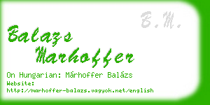 balazs marhoffer business card